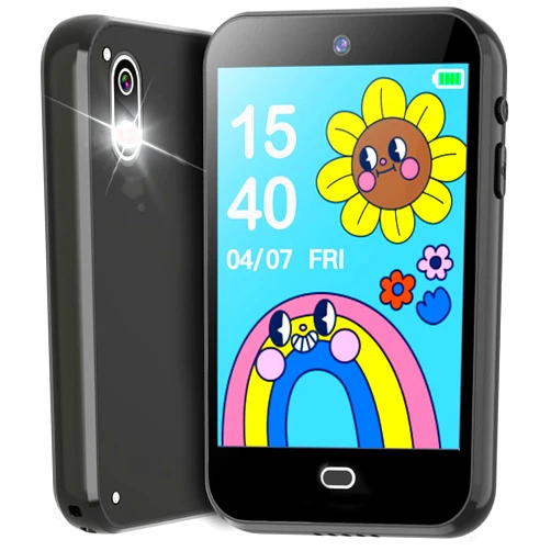 OVV Kids Smart Pretend Phone for Girls Boys Age 3-8 with Dual Camera 28 Games 2.8'' HD Touch Screen Music Player Video Audible Story Pedometer Alarm Clock Calculator Torch Toddler Learning Toys