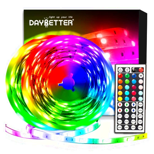DAYBETTER Led Strip Lights 32.8ft Kit with Remote and Power Supply Color Changing