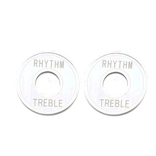 ROZILO Chrome 2Pcs Guitar Switch Ring Aluminum Toggle Switch Plate Rhythm Treble Washer Ring for Electric Guitar