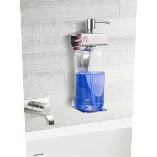 WSLWJH Shampoo Dispenser Liquid Dispenser Single and Double Triple Soap Dispenser Wall-Mounted Stainless Steel Manual Press Plastic Shampoo Shower Bottle