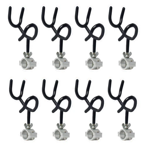 NovelBee 8pcs of 25 Degree Sure Grip Steel Fishing Rod Holder for Rails 1-1/6