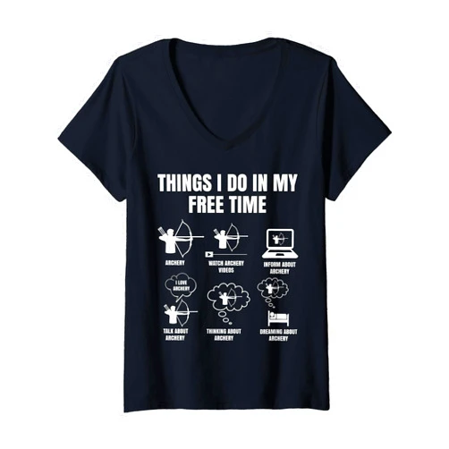 Tagesplan Bogenschütze Bogensport Geschenke & Co. Womens Bow Things Die In Meine Freizeit Mache Archery V-Neck T-Shirt