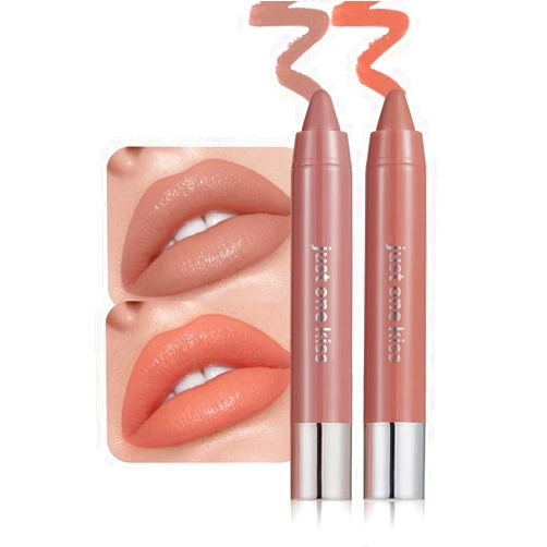 Mekuel 2Pcs Nuetral Nude & Coral Hydrating Cream Lipsticks Lip Crayon for Women, Moisturing Lipstick Longwear Lip Liner Crayon Set for Ombre Shades, Matte Creamy Natural Nourishing Tinted Lips Balm Set
