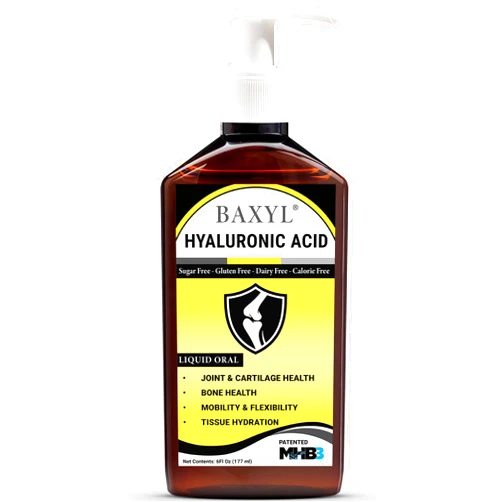 BAXYL® - Liquid Hyaluronic Acid for Joint Relief Supplement (Vegan, Gluten-Free, Non-GMO, Patented Oral MHB3) | 6 Oz, 36 Day Supply