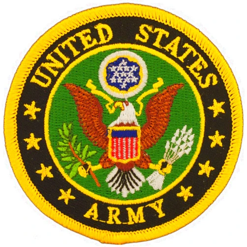 Artisan Owl United States Army Embroidered Patch, with Iron-On Adhesive