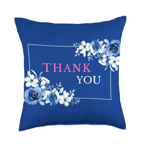 abeeha Rasheed Gratitude in Design: 'Thank You' as a Work of Art Throw Pillow, 18x18, Multicolor