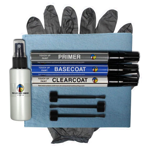 American Touch Up Paint Exact Match Compatible with Ford Norsea Blue Metallic 4CQE, 7111, KR, M7111A - Paint Pen Brush, Primer/Basecoat/Clearcoat Kit