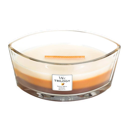 WoodWick Cafe Sweets WoodWick New Trilogy Collection HearthWick Flame Large Oval Jar 3-in-1 Scented Candle - 16 Ounces