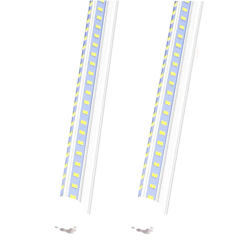 AQIQUUT LED Shop Lights,4FT Led Shop Light 6500k Daylight 50W 7000LM.4 Foot Led Shop Lights Clear Cover Integrated V-Shape,Linkable Led Shop Lights for Workshop 4ft,Warehouse and Workbench (2-Pack)