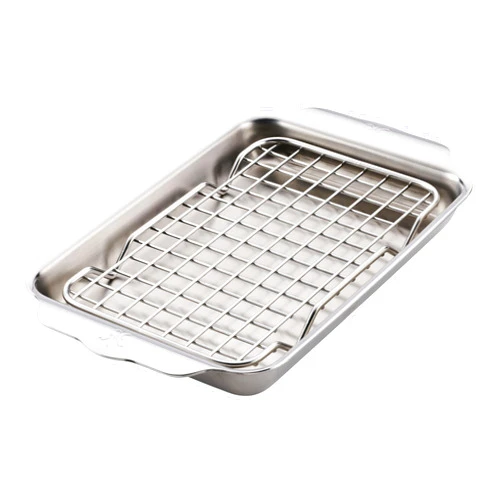 Hestan OvenBond Provisions - Tri-Ply Stainless Steel 2-Piece Mini-Eighth Sheet Pan & Rack Set (6 x 9