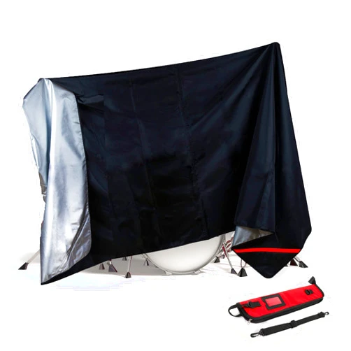 Talltoise Drum Set Cover XL More Coverage - 110 x 82 in -Heavy Duty Extra Large Dust Cover - Waterproof, Anti UV-Rays Oxford fabric with sewn-in Heavy Weighted Corners - Includes Red Drumstick Bag