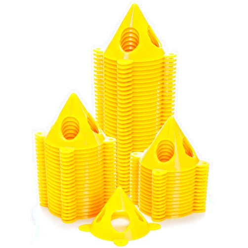 Bekith 40 Pack Yellow Cone Canvas and Cabinet Door Risers - Acrylic and Epoxy Pouring Paint Canvas Support Stands, 3.5