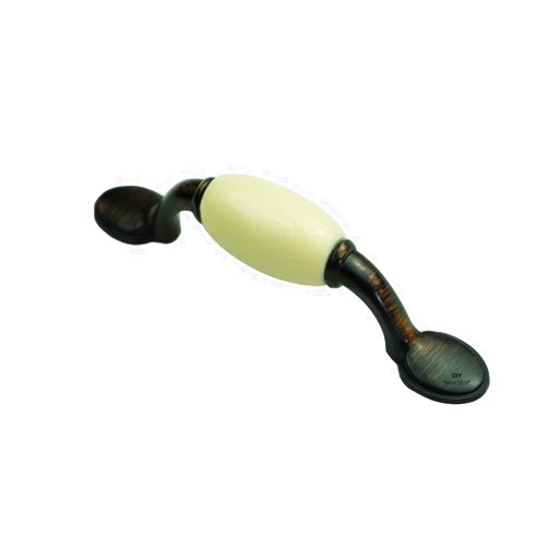 DIY Decor Hub DIY Décor Hub-3 inch Oil-Rubbed Bronze Handle with Beige Ceramic Accent - 20 Pack