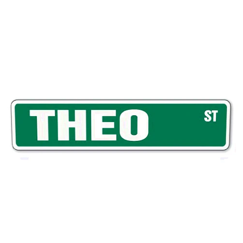 SignMission THEO Street Sign Childrens Name Room Sign | Indoor/Outdoor | 18