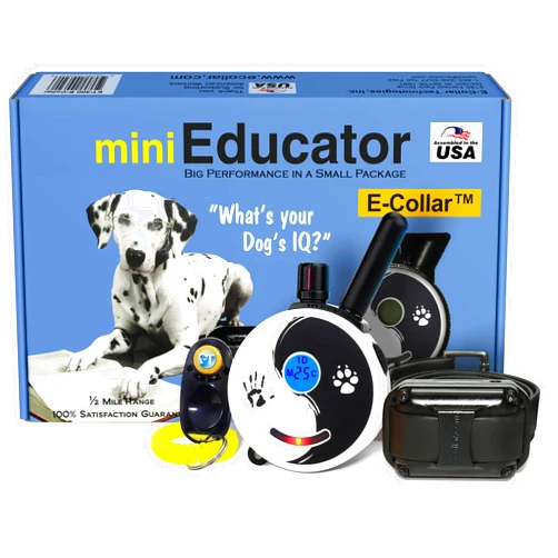 Educator ET-300 Zen Mini E Collar for Dog Training with Remote - 1/2 Mile Range, Waterproof, 100 Blunt Stimulation Levels, Tone or Vibration Mode, Night Light Tracking for Small, Medium & Large Dogs