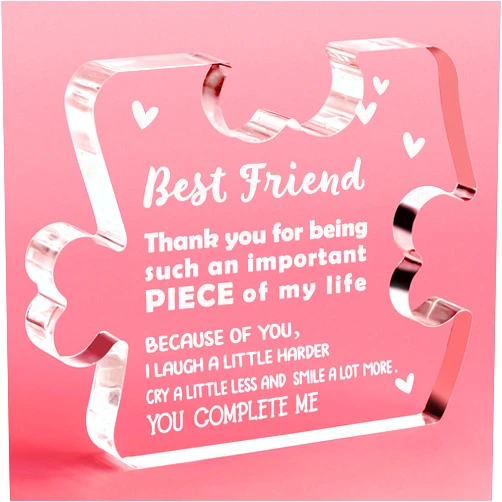 OCCdesign Best Friends Gifts for Women Unique Friendship Birthday Christmas Gifts for Women Friend BFF Sister Girls, Thank You Gift for Your Bestie, Appreciation Graduation Gifts for her Acrylic Plaque Decor