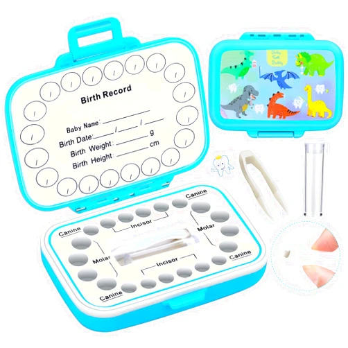 Caffox Tooth Keepsake Box, Tooth Fairy Box Lost Teeth Holders for Kids, Tooth Saver, First Tooth Container, Baby Teeth Storage for Boys and Girls