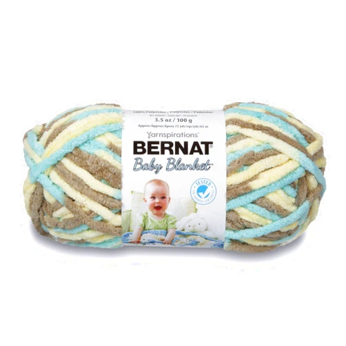 Bernat Baby Blanket Yarn, 3.5oz, Super Bulky 6 Gauge - Beach Babe - Single Ball Machine Wash & Dry