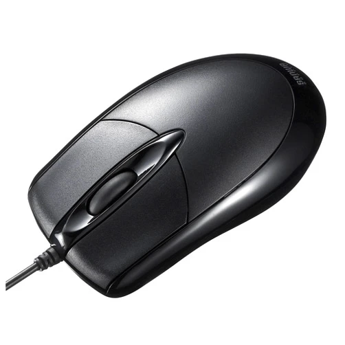 Sanwa Supply MA-130HUBK Wired Mouse, USB A Connection, Optical, Large, Black