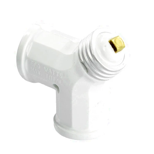 Leviton 128-W 15-Amp 660-Watt Twin Light-Socket Adapter, White