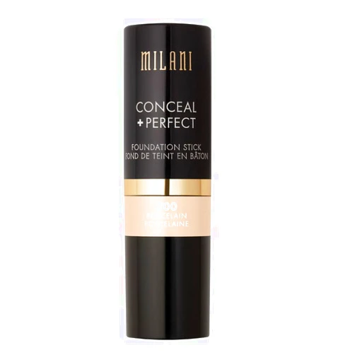 Milani Conceal + Perfect Foundation Stick - Porcelain (0.46 Ounce) Vegan, Cruelty-Free Cream Foundation - Cover Under-Eye Circles, Blemishes & Skin Discoloration for a Flawless Finish