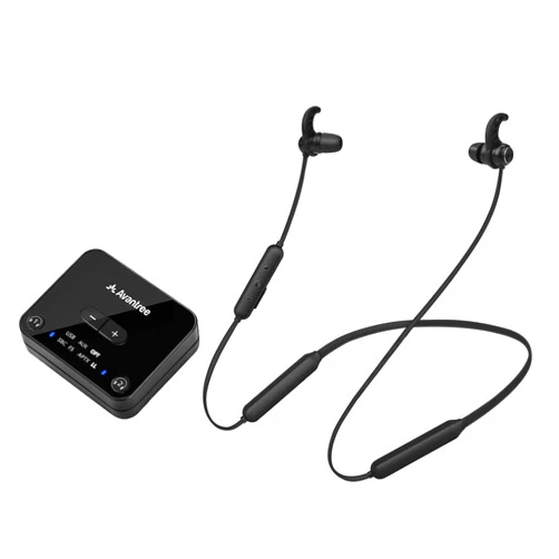 Avantree HT4186 Wireless Headphones Earbuds for TV Watching, Neckband Earphones Set w/Bluetooth Transmitter for Optical Digital Audio, RCA, 3.5mm Aux Ported TVs, Plug & Play, No Audio Delay