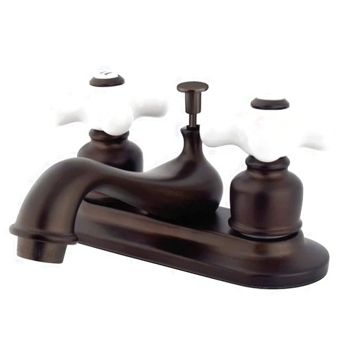 Kingston Brass GKB605PX Restoration 4-inch Centerset Lavatory Faucet with Retail Pop-up, Oil Rubbed Bronze