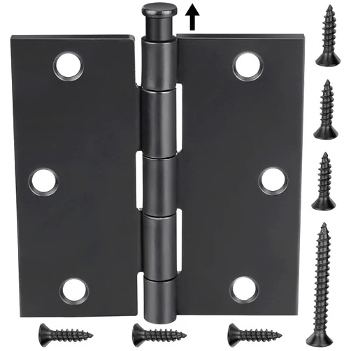 TICONN 30-pack 3.5 Inch Door Hinges with Square Corner, 3-1/2 x 3-1/2 Inch Iron Bifold Residential Doors Hardware (Square Corner, Matte Black, 30 Pack)