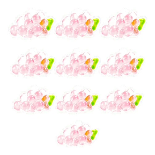 Shurhome 10Pieces Glowing Grapes Fruit Beads Small Resin Grapes Fruit Miniatures for Keychain Jewelry Making and Craft Project Scrapbooking Embellishment