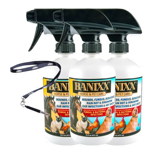 Moofin Wound Spray for Horse & Pet Care, 16 Fl Oz - Antiseptic Wound Wash for Animals SS Pet Training Whistle, No Sting Animal Wound Wash, Solution for Scratches & Infections~ [Pack of 3]