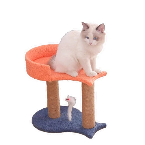 SHIBOHAN Cat Tree Cat Tower One Through The Sky Column Multi-Level Kitten Room, Small Cats with Litter Jumping Platform, Comfortable Plush Condo and Sisal Column for Indoor Activities to Relax