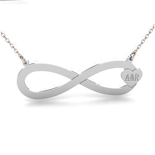 ASHYL Two Initials Necklace, Heart Initial Necklace,Infinity Necklace