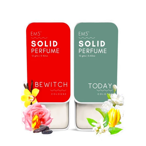 Generic E.M.5.. Pack of 2 Today & Bewitch Solid Perfumes | Non-Alcoholic Cologne for Women | Non-Greasy Wax Perfume | Strong & Lasting Fragrance | Gifting Set for Her 0.42oz Each