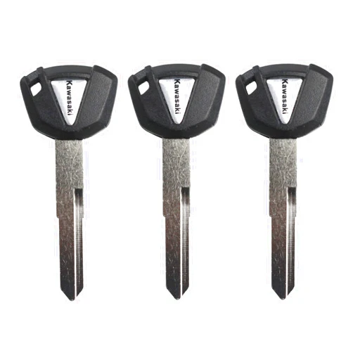 Gradora 3PCS Duplicate Key Blank Key Uncut Replacement for Kawa-saki Ninja 650 Ninja1000 Versys650 1000 Vulcan s 650 Nomad KLR 650 KLX ZX-6R ZX-10R ZX-14R Z400 Z900 Z1000 Black