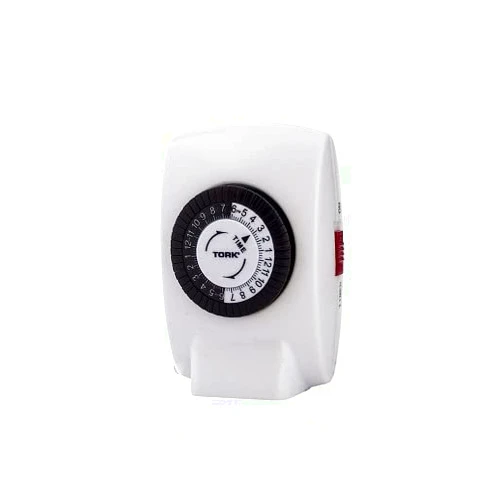 NSi Industries TORK 402B Easy-Set Heavy-Duty Indoor 15-Amp 24-Hour Mechanical Plug-in Air Conditioner and Appliance Timer - Features 1 Outlet Receptacle - Ideal for Halloween Decorations