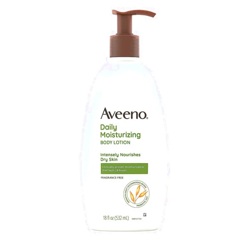 Aveeno Daily Moisturizer, Body Lotion, For Dry Skin, Prebiotic Oat Fragrance Free, 18 fl. oz, Pack of 1