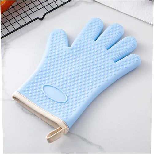 EGYEYUEBN Kitchen Microwave Oven Silicone Insulated Oven Anti-Scald Gloves Thickened Cotton high Temperature Resistant Waterproof Household Baking Gloves