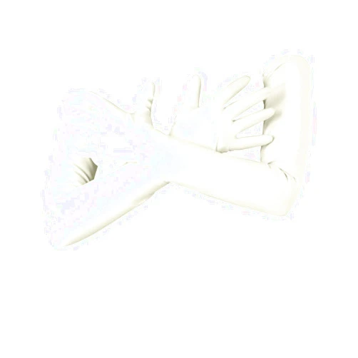 Latexa Premium Latex Long Gloves (Opera Length) Fetish - White (Medium - Washed & Shined)