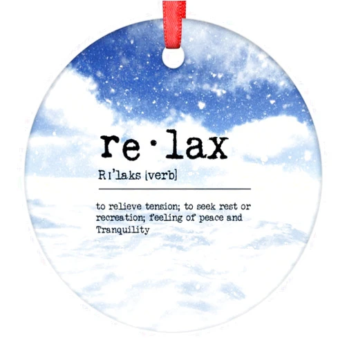 Godblessign Relax Definitions Ornaments for Christmas Trees Relax Definition Typography Christmas Ornament 2022 Ceramic Hanging Ornaments Keepsake Holiday Christmas Keepsake New Year Gifts