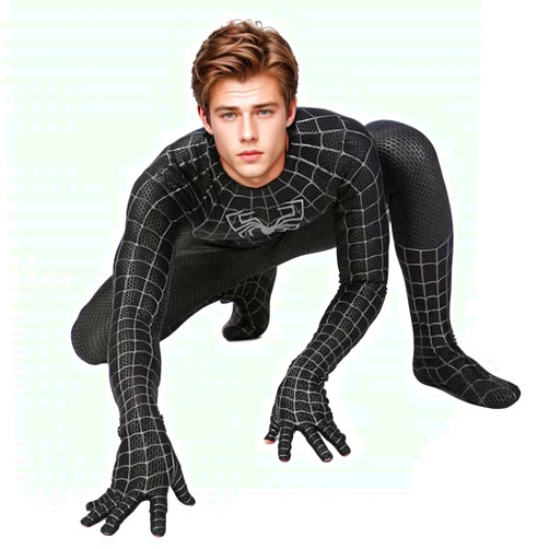 HTXGUO Halloween Superhero Costume Cosplay Black Bodysuit Jumpsuit Zentai Onesie Outfit Dress Up for Mens Kids
