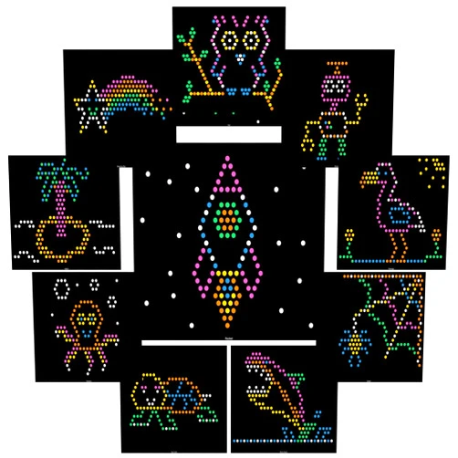 Circuit Trades Paper Template Refill Sheets for Basic Fun Lite Brite Ultimate Classic Assorted #1 (10 Pack - 7