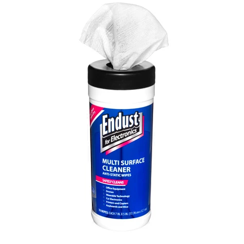 Endust for Electronics Endust Antistatic Premoistened Wipes for Electronics, Cloth, 6 x 6, Unscented, 70/Tub