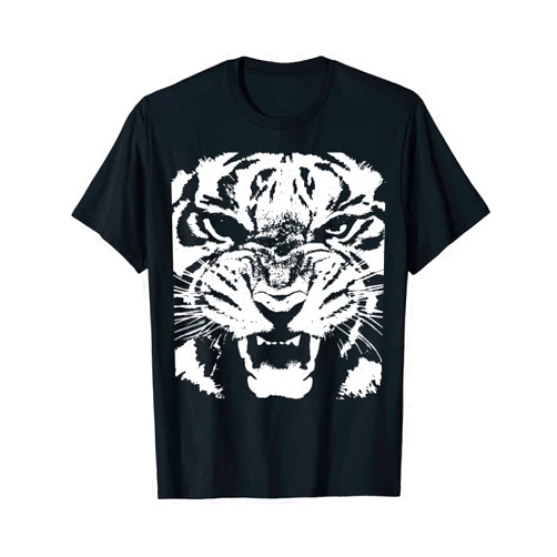 Tiger Art Tees And Awesome Big Cat Gifts by taiche Artistic White Tiger Face Vector T-Shirt