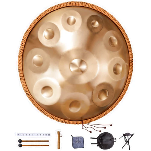 VEVOR Handpan Drum, 22 in & 10 Notes, D Minor Hand Drum, Hand Pan Drum Instrument with Mallets, 432Hz Handpan Stand & Carry Bag, Steel Healing Sound Drum, Percussion Instruments for Adults Beginners