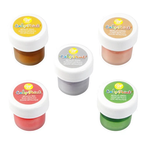 Wilton Edible Cake Paint, Metallic Color Set of 5 by Wilton