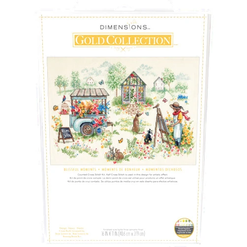 Dimensions 70-35445 Gold Collection Blissful Moments Advanced Counted Cross Stitch Kit, 16