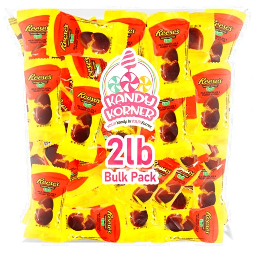Kandy Korner Reese’sPeanut Butter Eggs Milk Chocolate Snack Size Confections for Easter Basket Stuffers - Individually Wrapped Peanut Butter Candy Encased in a Crunchy Shell Eggs for Kids and Easter Fun (2 Lb, Peanut Butter Egg)