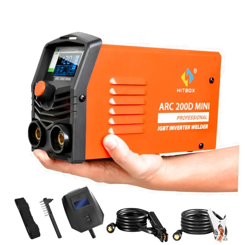 HITBOX 140A Stick Welder,110V/220V Dual Voltage 2 IN 1 ARC MMA Lift Tig Welding Machine with Synergic Control,Mini and Portable Welder Machine with Hot Start Arc Force Anti-Stick LCD Digital Display