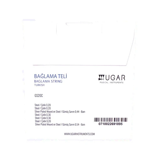 Corsaro Music Baglama Saz Strings by Ugar Instruments Turkiye Long Neck Short Neck Electro and Greek Baglamadaki Strings (Long Neck Baglama (GS20C))