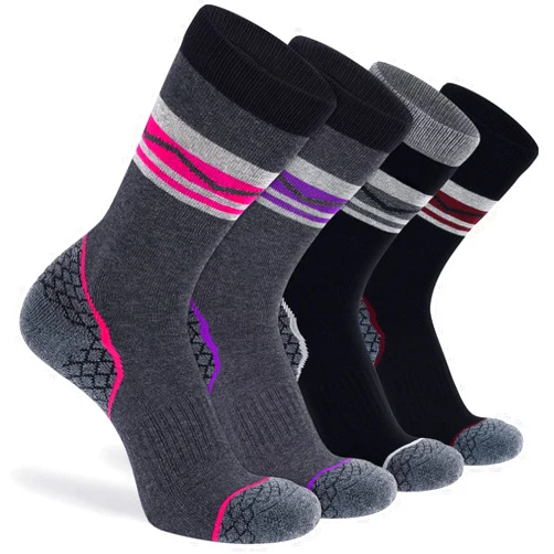 CS CELERSPORT 4 Pack Women's Merino Wool Hiking Socks Cushioned Warm Thermal Winter Boot Socks
